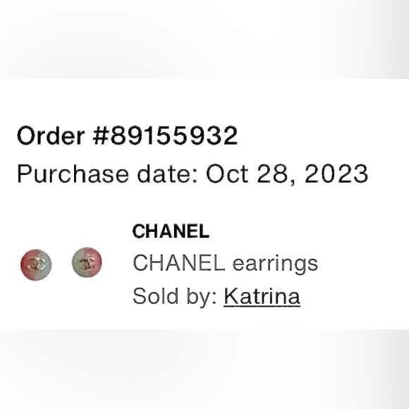 CHANEL ð CoCo Mark Resin Stud Earrings Silver CC Round Pink Vintage 99 P ð - Picture 10 of 16